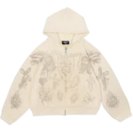 "Tatted Believer" Zip Up (Cream)